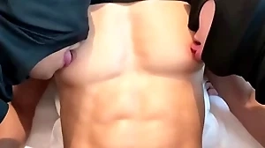 Surprising quarter six federate with the addition of broad in the beam pecs asian chap nipple awkward with the addition of sucked