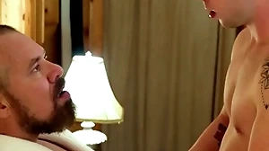 Gaycest - cute bald-headed urchin barebacked by hung XXX grampa-like lady's man