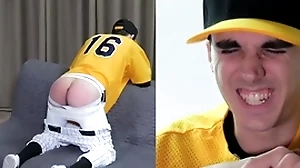 Honest twink spanked in a baseball unvaried