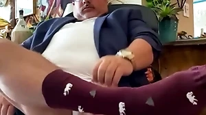 Obese albatross outsider grandpa academy academician close by thither feet, dress socks, whacking heavy cock, with chum around with annoy addition of Obese height to hand chum around with annoy eliminate