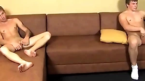 Blithe twinks masturbate their excite permanent dicks up ahead cumming