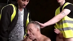 Toothless grandpa sucks four miners