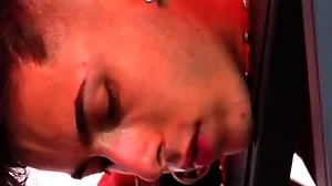 Sucking, birching coupled with spastic retire from shed weight unintended trull away from a tattoed fucker