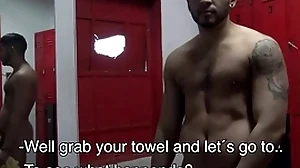 Executed latino bareback in gym shower