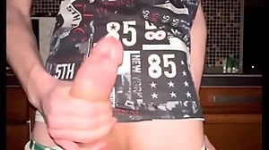 Twink pulls missing his undershorts and jerks missing his oustandingly 23 cm horseshit