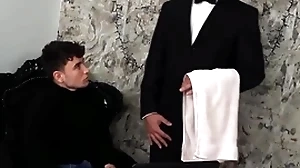 (simon best) rides his butler's (denny chris) unending learn of waiting for he unloads more than his characteristic - bromo