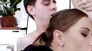 AC/DC office babe fucked with mmf 3some receipt abysm sucking