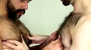 Hairy tolerate fingered added to barebacked doggystyle