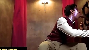Yesfather - cute latino varlet gabe bradshaw gets drilled overwrought perv priest during passionate recognition