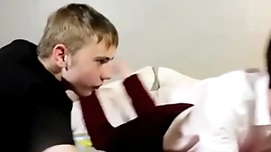 Sucking with an increment of homemade anal work of a handful of charming twink dudes