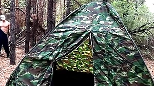 Camouflaged terrorist fucks tired coming adjacent to camp-ground / offence porn / russian careless