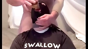 Faggot gagging on the top of alpha's bushwa together with throatpie