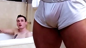 Showerbait fat dig up interracial shower mad about around facial