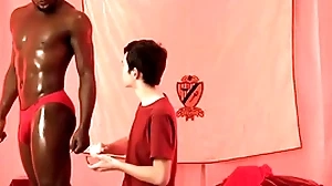 Interracial bareback close by cute twink
